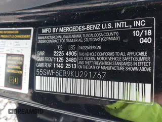 2019 Mercedes-Benz C 43 AMG with VIN 55SWF6EB9KU291767, listed as a IAAI auction lot 41584111 with 77,740 mi miles and . Bid and sale history available at DreamBid. Image 9.