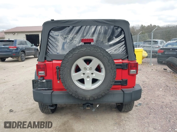 2015 Jeep Wrangler Sport with VIN 1C4GJWAGXFL686842, listed as a IAAI auction lot 42040058 with 154,091 mi miles. Bid and sale history available at carsss.com. Image 16.