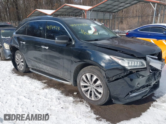 2014 Acura MDX Tech Pkg with VIN 5FRYD4H49EB010409, listed as a IAAI auction lot 41344123 with 118,066 mi miles. Bid and sale history available at carsss.com. Image 1.