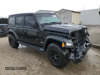 2021 Jeep Wrangler Unlimited Willys with VIN 1C4HJXDM6MW823301, listed as a Copart auction lot 43021265 with 59,707 mi miles and Salvage Title. Bid and sale history available at DreamBid. Image 4.