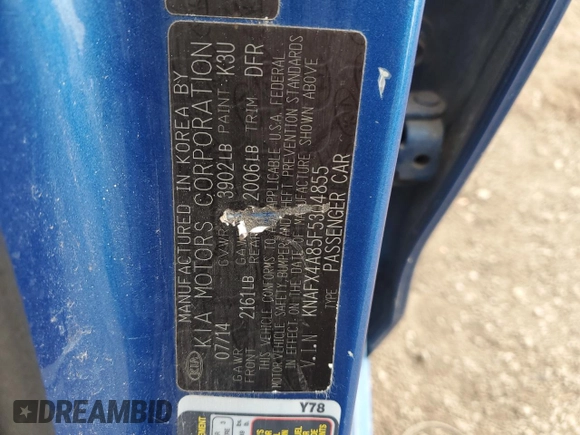 2015 Kia Forte EX with VIN KNAFX4A85F5304855, listed as a Copart auction lot 47529725 with 105,489 mi miles and Salvage Title. Bid and sale history available at carsss.com. Image 12.