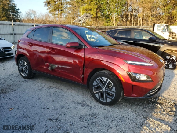2023 Hyundai Kona Electric SEL with VIN KM8K33AG6PU188227, listed as a Copart auction lot 48936715 with 22,587 mi miles and Clean Title. Bid and sale history available at carsss.com. Image 4.