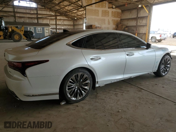 2021 Lexus LS 500 with VIN JTHD51FF7M5013985, listed as a Copart auction lot 65029914 with 17,464 mi miles and Salvage title. Bid and sale history available at DreamBid. Image 3.