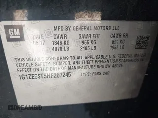 2017 Chevrolet Malibu LT with VIN 1G1ZE5ST5HF267245, listed as a IAAI auction lot 41843718 with 177,133 mi miles and . Bid and sale history available at carsss.com. Image 9.
