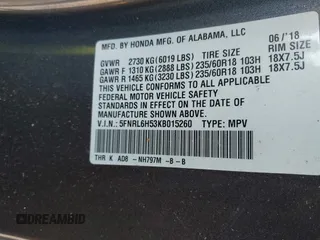 2019 Honda Odyssey EX with VIN 5FNRL6H53KB015260, listed as a IAAI auction lot 42106324 with 67,447 mi miles. Bid and sale history available at carsss.com. Image 9.