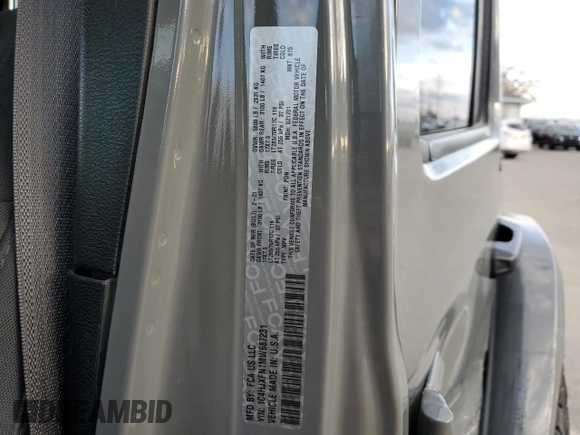 2021 Jeep Wrangler Unlimited Rubicon with VIN 1C4HJXFN1MW687231, listed as a Copart auction lot 85947774 with 35,076 mi miles and Salvage Title. Bid and sale history available at DreamBid. Image 14.