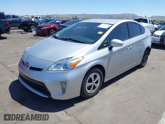 2013 Toyota Prius One with VIN JTDKN3DU1D5650005, listed as a IAAI auction lot 42040252 with 88,286 mi miles. Bid and sale history available at carsss.com. Image 2.