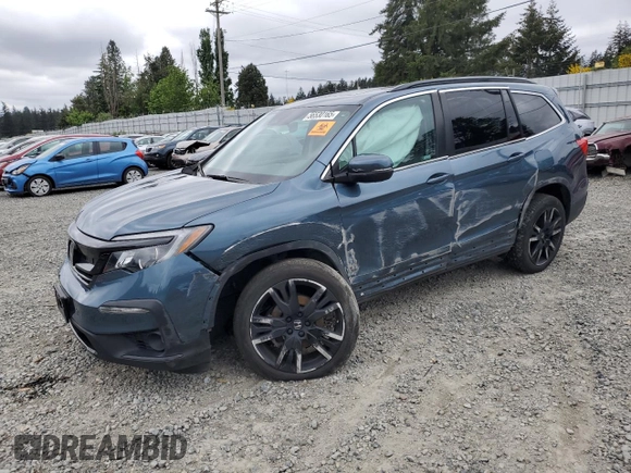 2021 Honda Pilot Special Edition with VIN 5FNYF6H27MB095691, listed as a Copart auction lot 56530165 with 43,152 mi miles and Salvage Title. Bid and sale history available at DreamBid. Image 1.