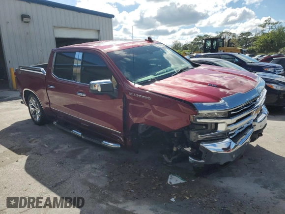2020 Chevrolet Silverado 1500 LTZ with VIN 1GCUYGELXLZ153782, listed as a Copart auction lot 46898005 with 87,331 mi miles and Non Repairable. Bid and sale history available at DreamBid. Image 4.
