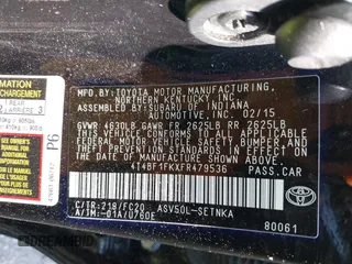 2015 Toyota Camry XLE with VIN 4T4BF1FKXFR479536, listed as a IAAI auction lot 42147724 with 88,853 mi miles and . Bid and sale history available at DreamBid. Image 9.
