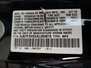 2010 Honda Accord Crosstour EX-L with VIN 5J6TF2H5XAL004915, listed as a Copart auction lot 78135714 with 247,946 mi miles and Salvage Title. Bid and sale history available at carsss.com. Image 16.