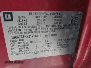 2018 Chevrolet Colorado 4WD LT z VIN 1GCGTCENXJ1214811, wystawiony jako IAAI lot #42418878 z przebiegiem 80 453 mil mil oraz . Historia ofert i sprzedaży dostępna na DreamBid. Obrazek 9.