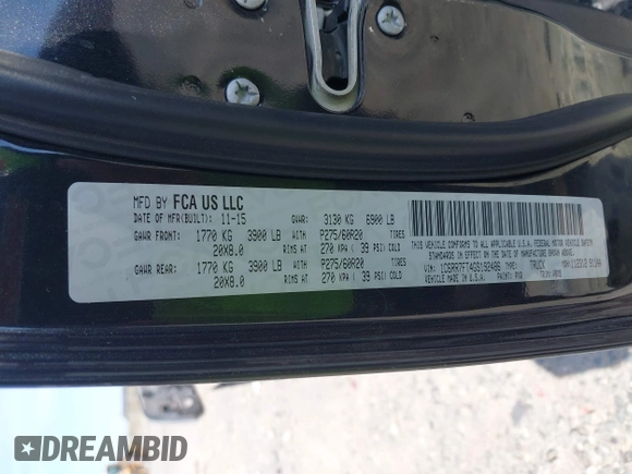 2016 Ram 1500 Express z VIN 1C6RR7FT4GS192486, wystawiony jako IAAI lot #42038616 z przebiegiem 162 825 mil mil oraz . Historia ofert i sprzedaży dostępna na DreamBid. Obrazek 9.
