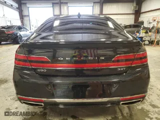 2020 Genesis G90 3.3T Premium with VIN KMTF34PA8LU081156, listed as a Copart auction lot 44808875 with 53,629 mi miles and Salvage Title. Bid and sale history available at carsss.com. Image 6.
