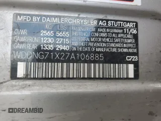 2007 Mercedes-Benz S 550 with VIN WDDNG71X27A106885, listed as a Copart auction lot 54573435 with 182,539 mi miles and Salvage title. Bid and sale history available at DreamBid. Image 12.