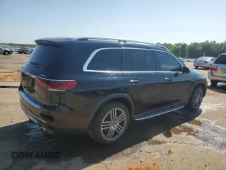 2020 Mercedes-Benz GLS with VIN 4JGFF5KE9LA176361, listed as a Copart auction lot 53380425 with 77,996 mi miles and Salvage Title. Bid and sale history available at carsss.com. Image 3.