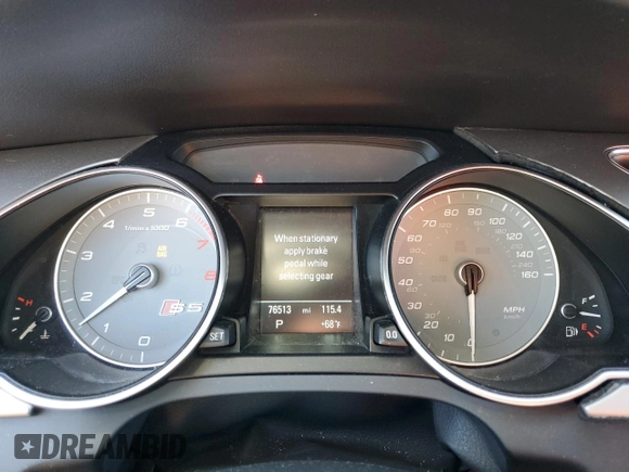 2015 Audi S5 Premium Plus with VIN WAUCGAFR8FA015141, listed as a Copart auction lot 47852075 with 76,513 mi miles and Salvage Title. Bid and sale history available at carsss.com. Image 9.