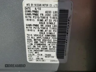 2010 Nissan Rogue S with VIN JN8AS5MT1AW020924, listed as a Copart auction lot 48621575 with 135,060 mi miles and Salvage Title. Bid and sale history available at DreamBid. Image 14.