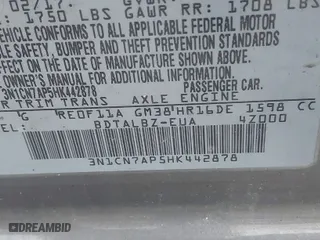 2017 Nissan Versa Sedan SV with VIN 3N1CN7AP5HK442878, listed as a IAAI auction lot 41911712 with 121,013 mi miles. Bid and sale history available at carsss.com. Image 9.