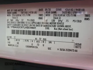 2020 Ford Transit Passenger XL с VIN 1FBAX2C87LKB39441, выставлен на аукционе Copart как лот 86386694 с пробегом 41 847 миль миль и Списание • Salvage title. История ставок и продаж доступна на DreamBid. Изображение 13.