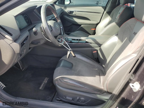 2021 Hyundai Sonata N Line with VIN 5NPEK4JC8MH106592, listed as a Copart auction lot 42183565 with 52,698 mi miles and Salvage Title. Bid and sale history available at carsss.com. Image 7.