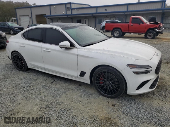 2022 Genesis G70 Launch Edition with VIN KMTG14TE7NU082238, listed as a Copart auction lot 79286854 with 25,071 mi miles and Salvage Title. Bid and sale history available at DreamBid. Image 4.