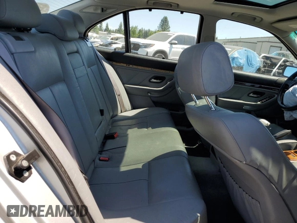 2002 BMW 5 Series 530i with VIN WBADT53482CE93903, listed as a Copart auction lot 43745445 with 0 mi miles and Salvage Title. Bid and sale history available at carsss.com. Image 10.