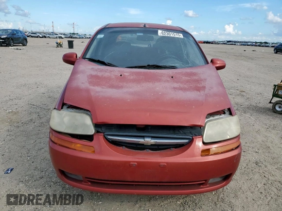 2007 Chevrolet Aveo LS with VIN KL1TD66697B703022, listed as a Copart auction lot 62301515 with 124,668 mi miles and Salvage title. Bid and sale history available at DreamBid. Image 5.