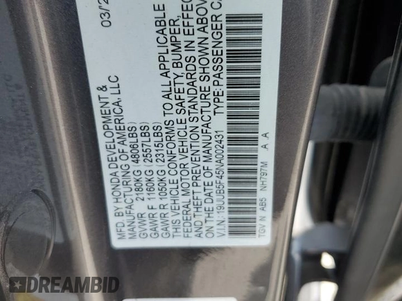 2022 Acura TLX Technology with VIN 19UUB5F45NA002431, listed as a Copart auction lot 63134745 with 41,316 mi miles and Salvage title. Bid and sale history available at DreamBid. Image 12.