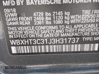2018 BMW X1 xDrive28i z VIN WBXHT3C31J3H31737, wystawiony jako IAAI lot #41698670 z przebiegiem 68 017 mil mil oraz . Historia ofert i sprzedaży dostępna na DreamBid. Obrazek 9.
