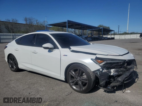 2023 Acura Integra Technology with VIN 19UDE4H62PA013504, listed as a Copart auction lot 57128995 with 7,913 mi miles and Salvage title. Bid and sale history available at DreamBid. Image 4.