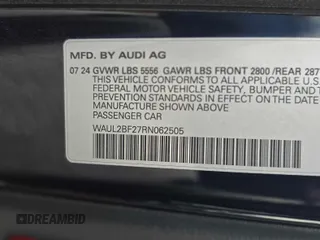 2024 Audi A6 Premium Plus z VIN WAUL2BF27RN062505, wystawiony jako Copart lot #60145105 z przebiegiem 4 222 mil mil oraz Czysty tytuł • Clean title. Historia ofert i sprzedaży dostępna na DreamBid. Obrazek 10.