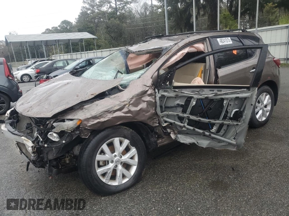 2013 Nissan Murano SL with VIN JN8AZ1MU8DW212116, listed as a Copart auction lot 48241515 with 0 mi miles and Salvage Title. Bid and sale history available at carsss.com. Image 1.