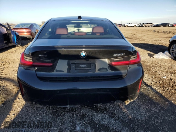 2023 BMW 3 Series 330i xDrive with VIN 3MW89FF08P8D10039, listed as a Copart auction lot 43472935 with 0 mi miles and Salvage Title. Bid and sale history available at carsss.com. Image 6.