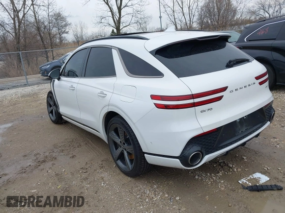 2023 Genesis GV70 2.5T with VIN KMUMADTB1PU089807, listed as a IAAI auction lot 41954282 with 93,396 mi miles and . Bid and sale history available at DreamBid. Image 3.