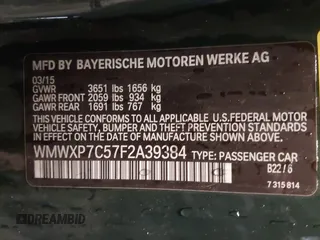2015 MINI Hardtop S z VIN WMWXP7C57F2A39384, wystawiony jako IAAI lot #41733215 z przebiegiem 60 750 mil mil oraz . Historia ofert i sprzedaży dostępna na DreamBid. Obrazek 9.
