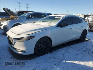 2023 Mazda 3 Premium Plus with VIN 3MZBPBEY5PM381086, listed as a Copart auction lot 87050334 with 35,698 mi miles and Salvage Title. Bid and sale history available at carsss.com. Image 1.