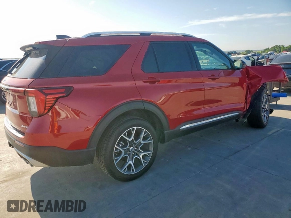 2025 Ford Explorer Platinum with VIN 1FMWK8HC2SGB58993, listed as a Copart auction lot 58005875 with 4,917 mi miles and Salvage title. Bid and sale history available at DreamBid. Image 3.