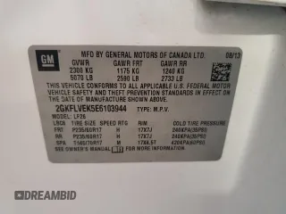 2014 GMC Terrain SLE with VIN 2GKFLVEK5E6103944, listed as a Copart auction lot 81056684 with 75,459 mi miles and Salvage Title. Bid and sale history available at carsss.com. Image 13.