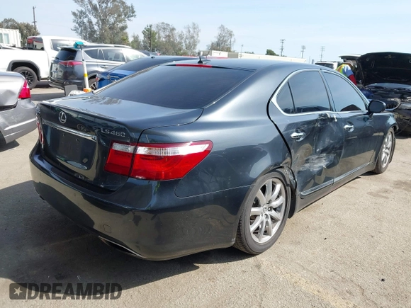 2007 Lexus LS 460 with VIN JTHBL46F375050759, listed as a IAAI auction lot 41848554 with 106,257 mi miles. Bid and sale history available at carsss.com. Image 4.