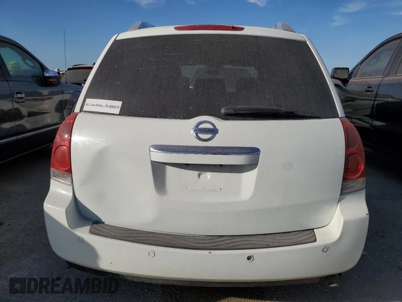 2007 Nissan Quest S with VIN 5N1BV28U47N120549, listed as a Copart auction lot 75402054 with 0 mi miles and Salvage Title. Bid and sale history available at carsss.com. Image 6.
