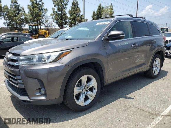 2017 Toyota Highlander Limited with VIN 5TDYZRFH7HS192035, listed as a Copart auction lot 59598985 with 106,595 mi miles and Salvage title. Bid and sale history available at DreamBid. Image 1.