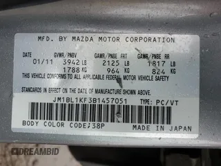 2011 Mazda 3 GX with VIN JM1BL1KF3B1457051, listed as a Copart auction lot 80745404 with 168,979 mi miles and Clean Title. Bid and sale history available at carsss.com. Image 13.