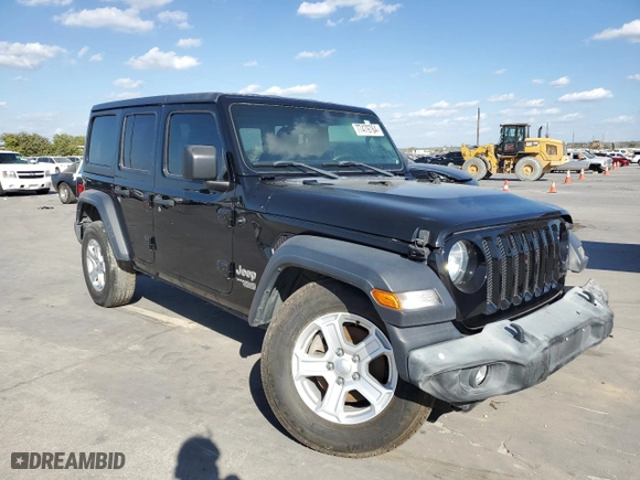 2019 Jeep Wrangler Unlimited Sport S with VIN 1C4HJXDG9KW556906, listed as a Copart auction lot 77479784 with 76,078 mi miles and Salvage Title. Bid and sale history available at carsss.com. Image 4.