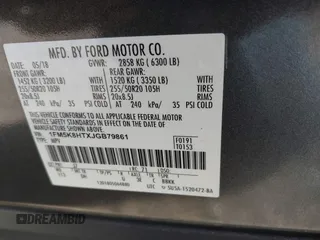 2018 Ford Explorer Platinum with VIN 1FM5K8HTXJGB79861, listed as a IAAI auction lot 41414463 with 76,146 mi miles. Bid and sale history available at carsss.com. Image 9.