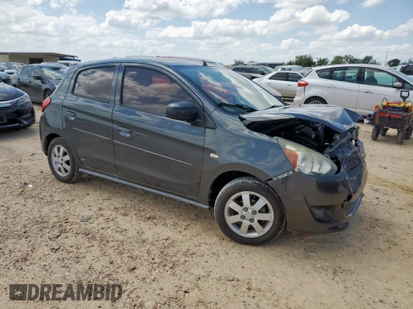 2014 Mitsubishi Mirage DE with VIN ML32A3HJ3EH002325, listed as a Copart auction lot 59822705 with 82,804 mi miles and Salvage title. Bid and sale history available at DreamBid. Image 4.