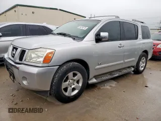 2005 Nissan Armada LE z VIN 5N1AA08A55N725954, wystawiony jako Copart lot #54315275 z przebiegiem 186 684 mil mil oraz Czysty tytuł • Clean title. Historia ofert i sprzedaży dostępna na DreamBid. Obrazek 1.