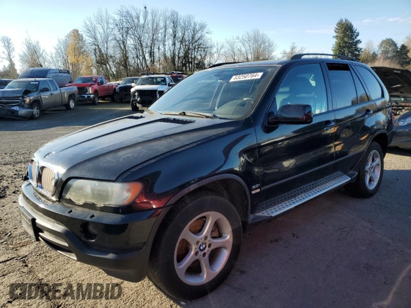 2002 BMW X5 3.0i with VIN 5UXFA53522LP40998, listed as a Copart auction lot 43245775 with 0 mi miles and Salvage Title. Bid and sale history available at carsss.com. Image 1.