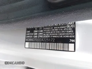 2002 Mercedes-Benz S 430 with VIN WDBNG70J32A225172, listed as a IAAI auction lot 42247387 with 224,780 mi miles and . Bid and sale history available at DreamBid. Image 9.