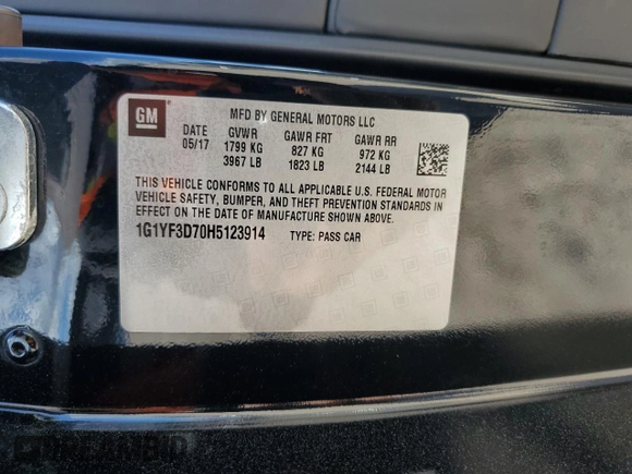 2017 Chevrolet Corvette 3LT with VIN 1G1YF3D70H5123914, listed as a Copart auction lot 74045624 with 64,126 mi miles and Clean Title. Bid and sale history available at carsss.com. Image 14.